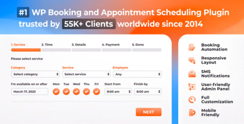 Bookly Pro – Appointment Booking and Scheduling Software System